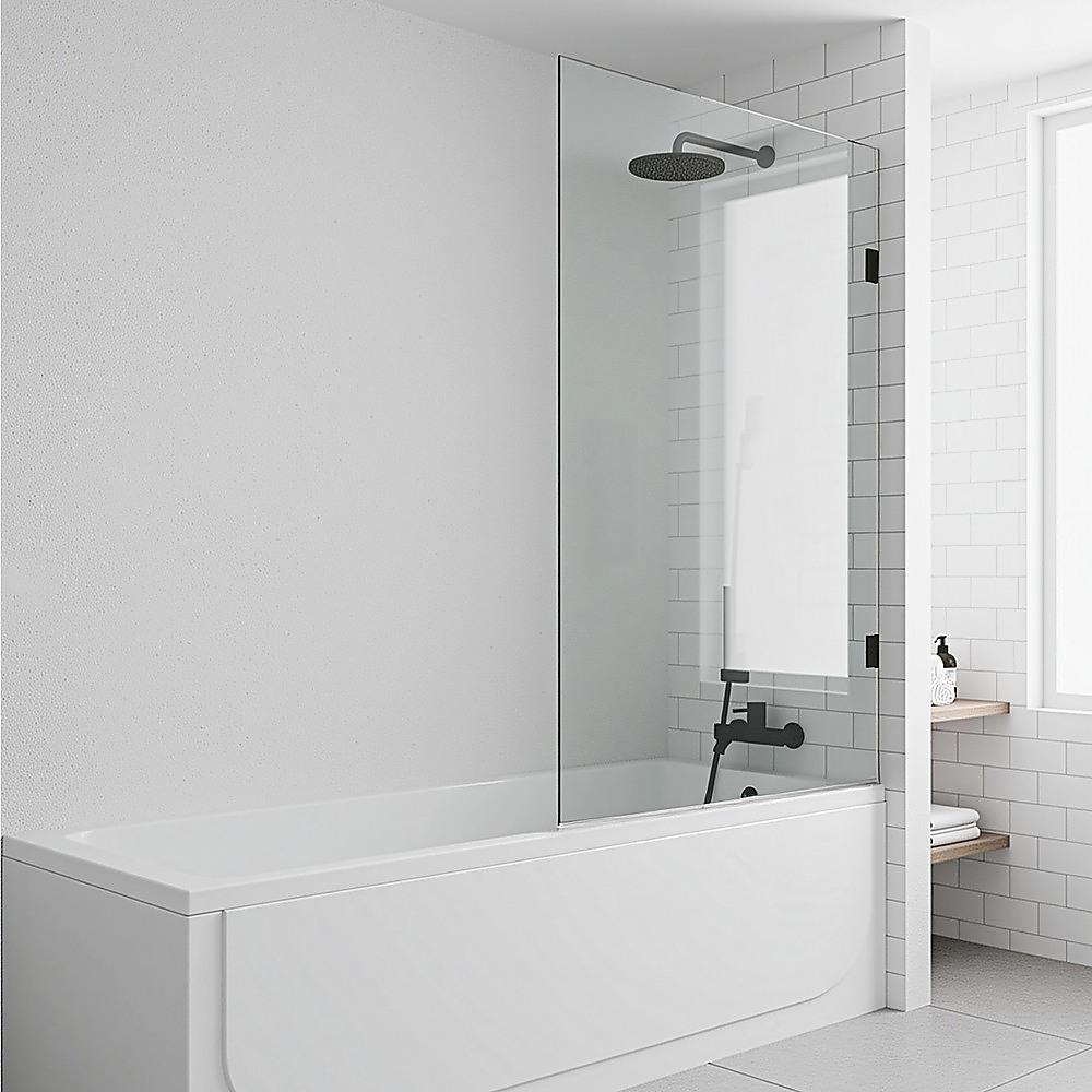 70cm Frameless Swing Bath Screen – Brushed Gold Hardware with Stainless steel hinge for Modern Bathrooms