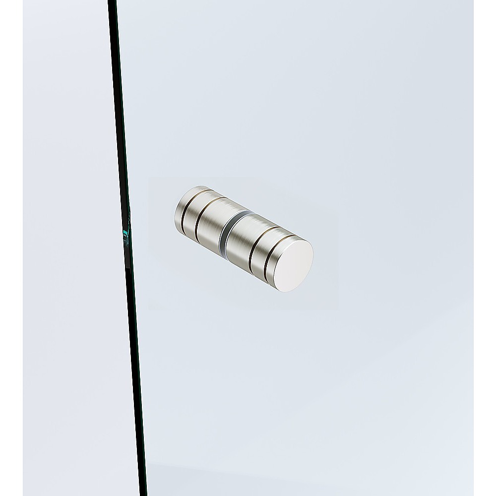 120cm Wall to Wall Frameless Shower Screen with Nickel Brackets and SS Hinges, Round Knob Handle