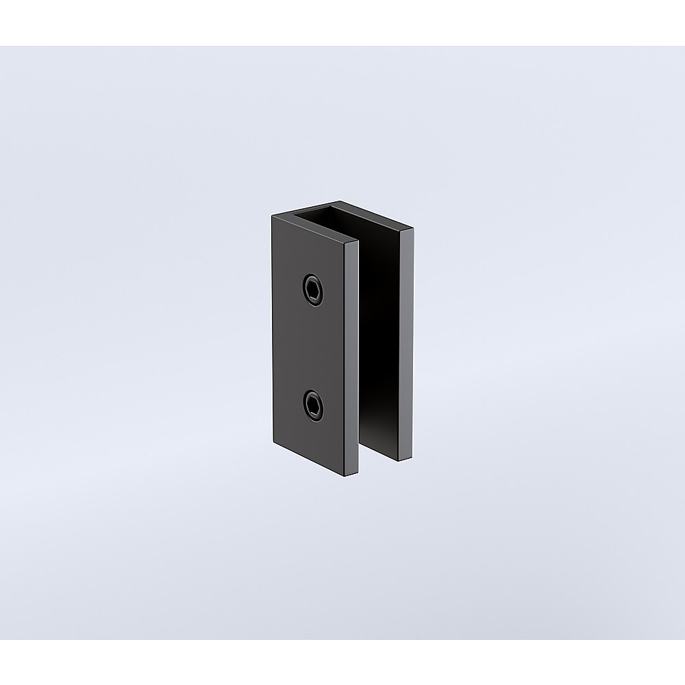 90cm Wall to Wall Frameless Shower Screen – Black Wall U-Brackets with SS Hinges & Square Double Pull Handle