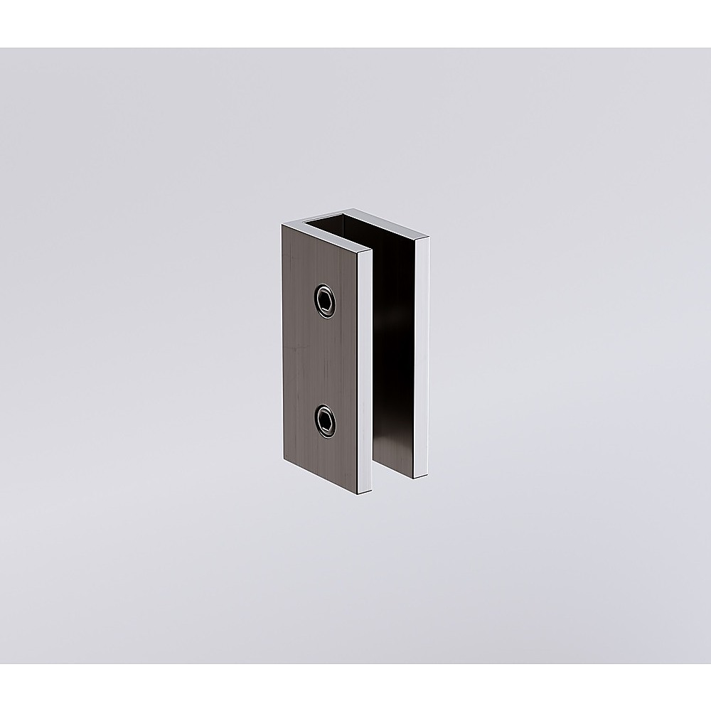 90x80cm Corner Frameless Shower Screen with Gunmetal Wall U-Brackets and SS Hinges, Round Knob Handle