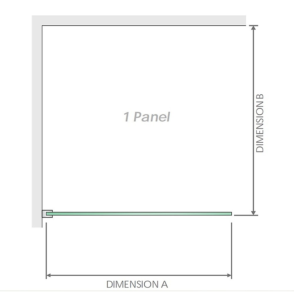 90x70cm Corner Frameless Shower Screen with Chrome Wall & Floor U-Brackets and SS Hinges, Square Double Pull Handle