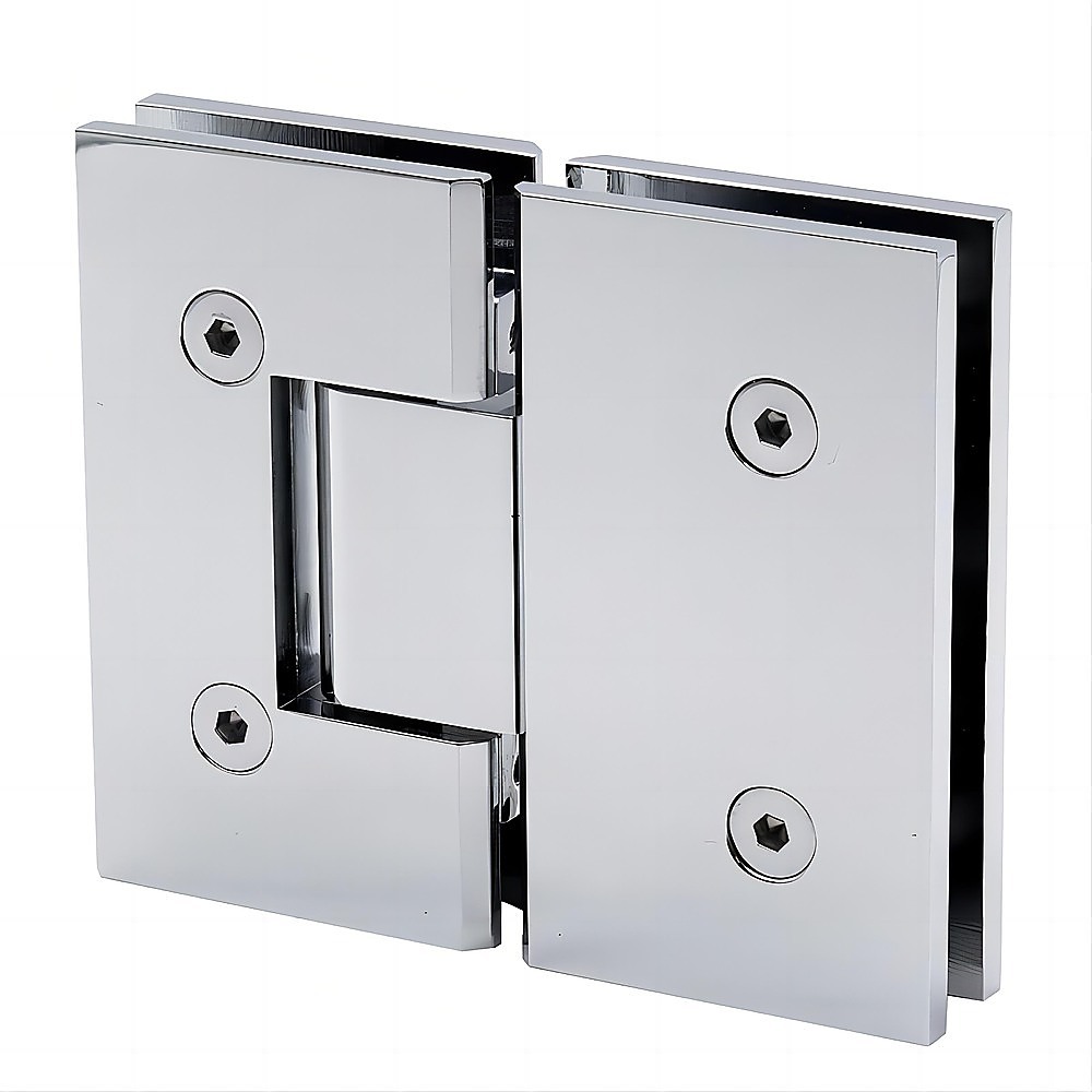 90x70cm Corner Frameless Shower Screen with Chrome Wall & Floor U-Brackets and SS Hinges, Square Double Pull Handle
