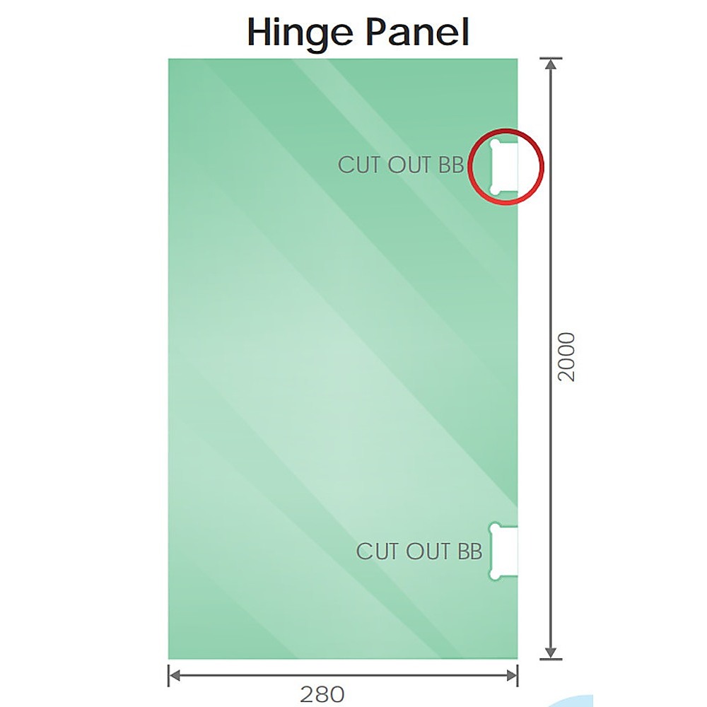 90x90cm Corner Frameless Shower Screen with Black Wall U-Brackets and SS Hinges, Square Double Pull Handle