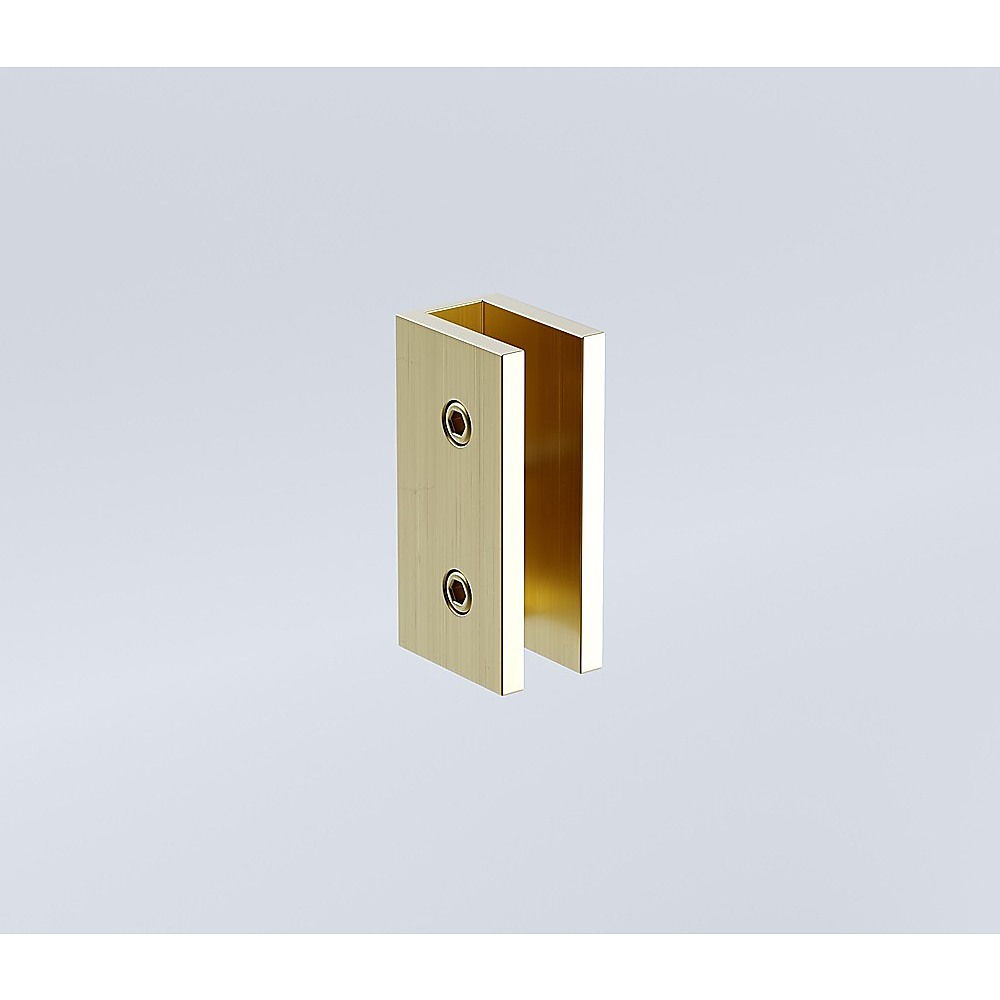 120x80cm Corner Frameless Shower Screen with Gold Wall U-Brackets and SS Hinges, Square Double Pull Handle
