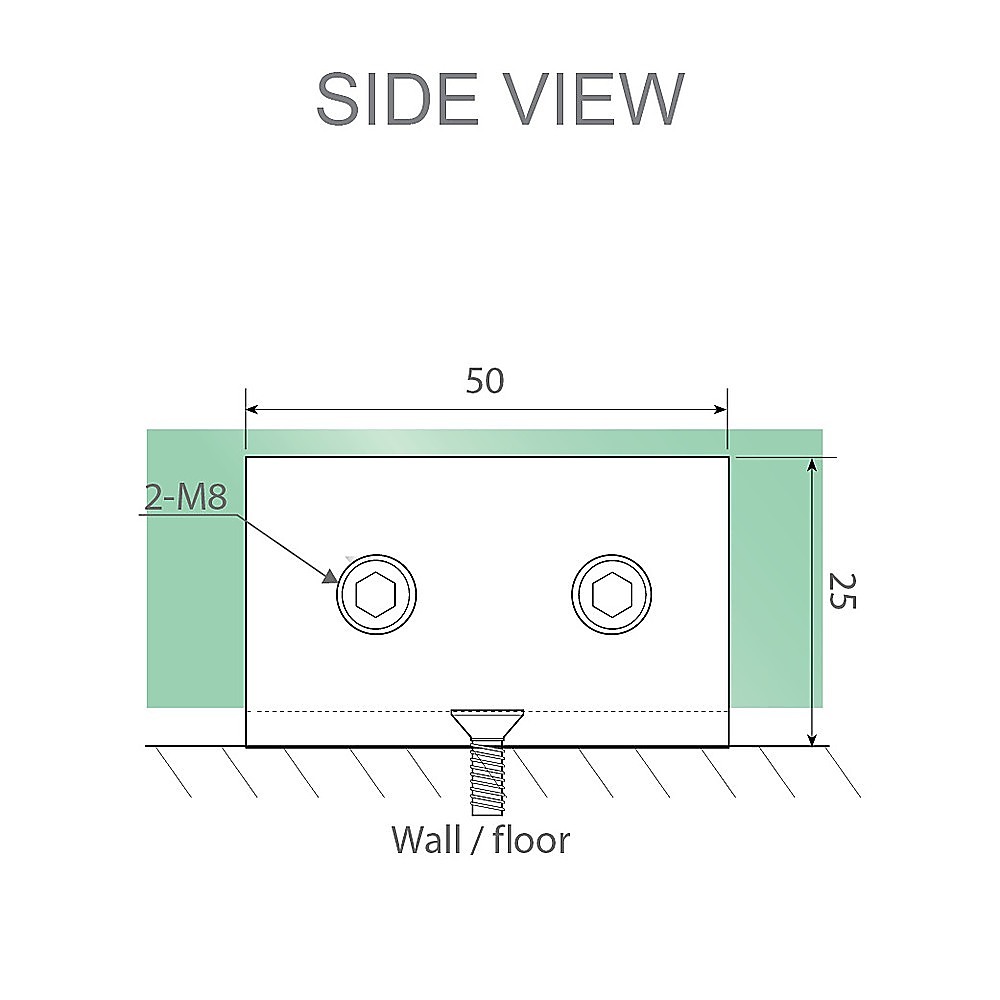 120x110cm Corner Frameless Shower Screen with Gold Wall & Floor U-Brackets and SS Hinges, Square Double Pull Handle