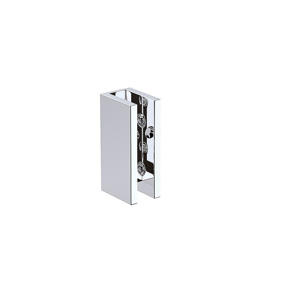 120x120cm Corner Frameless Shower Screen with Chrome Wall & Floor U-Brackets and Brass Hinges, Round Knob Handle