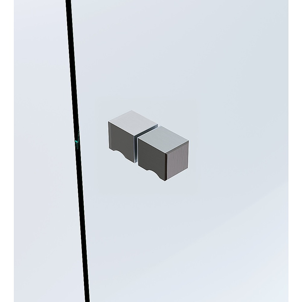 120x80cm Corner Frameless Shower Screen with Gunmetal Wall Channel and SS Hinges, Square Knob Handle