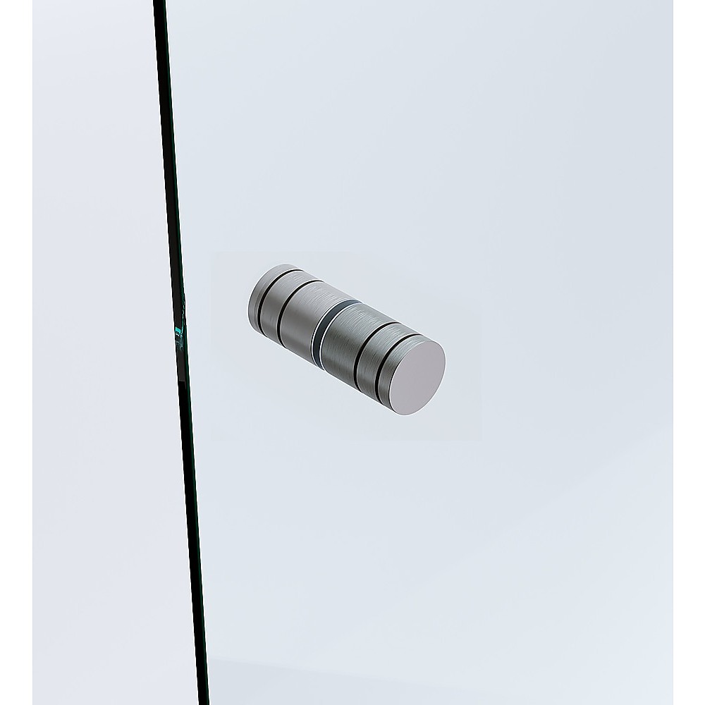 90x90cm Corner Frameless Shower Screen with Gunmetal Wall Channel and SS Hinges, Round Knob Handle