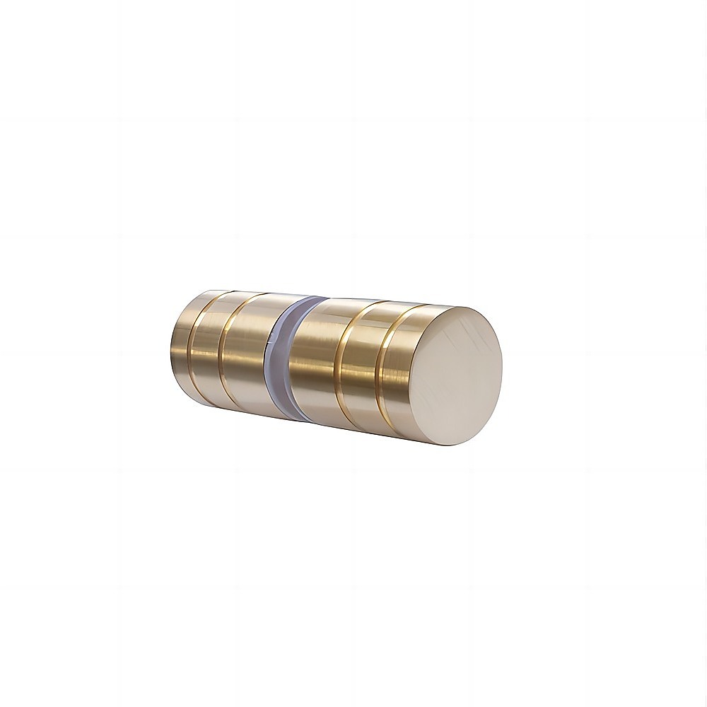 120x70cm Corner Frameless Shower Screen with Gold Wall Channel and SS Hinges, Round Knob Handle