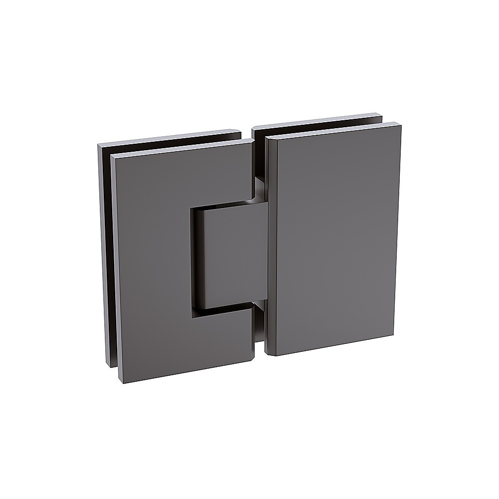 110x120cm Double Door Corner Shower Screen with Gunmetal Brackets and SS Hinges, Round Knob Handle