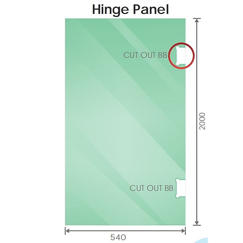 110x120cm Double Door Corner Shower Screen with Nickel Brackets and SS Hinges, Square double pull Handle