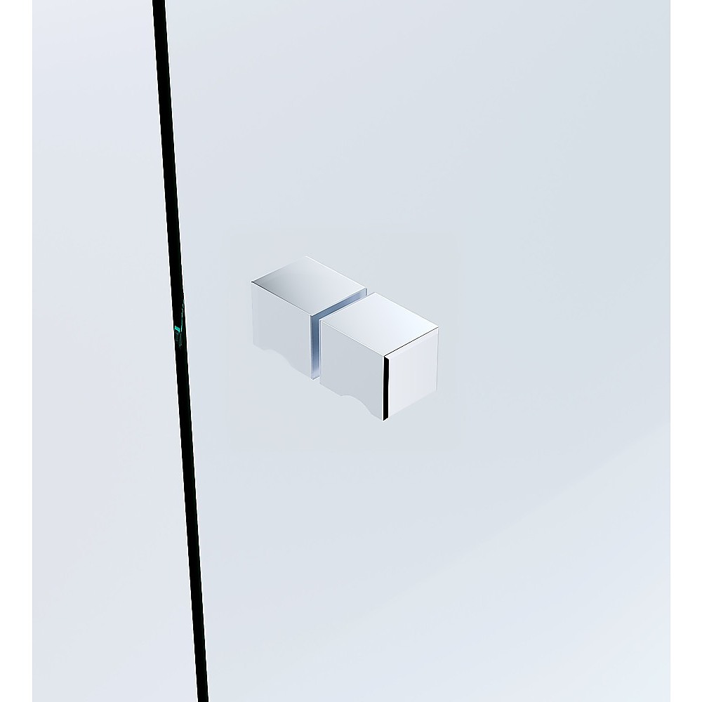110x110cm Double Door Corner Shower Screen – Channels with Brass Hinges in Chrome, Square knob Handles