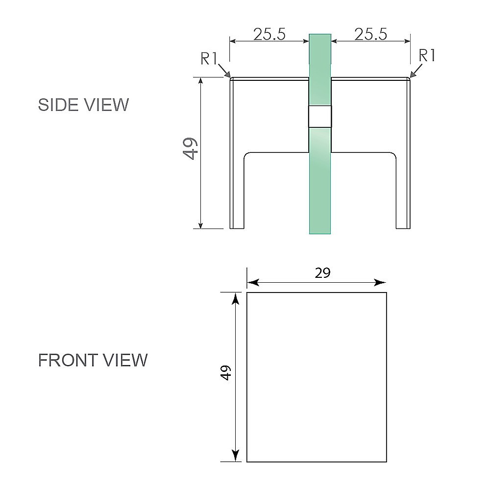 110x110cm Double Door Corner Shower Screen – Channels with Brass Hinges in Black, Square double pull Handles