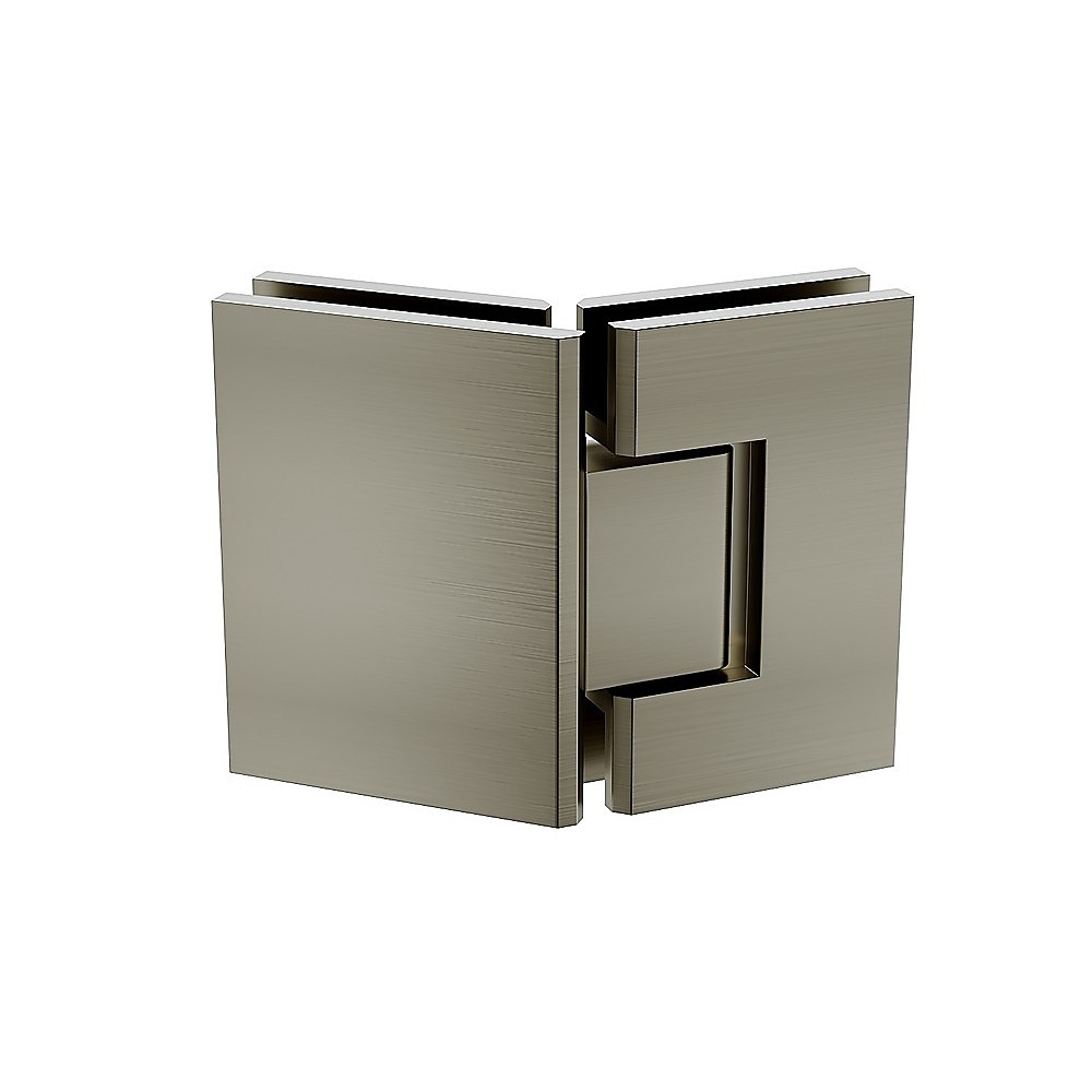 90cm Frameless Diamond Shower Screen – Gunmetal U-Brackets, Brass Hinges & Round Knob Handle
