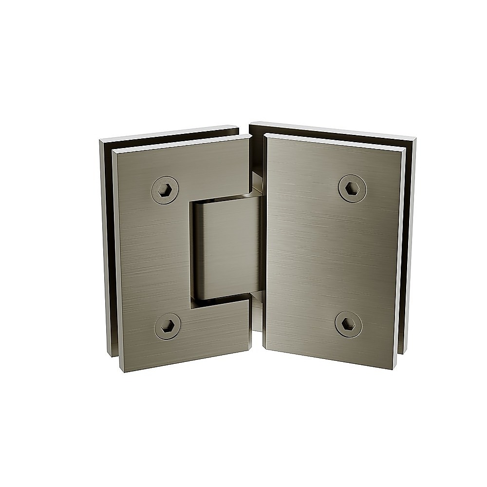 90cm Frameless Diamond Shower Screen – Gunmetal U-Brackets, Brass Hinges & Round Knob Handle