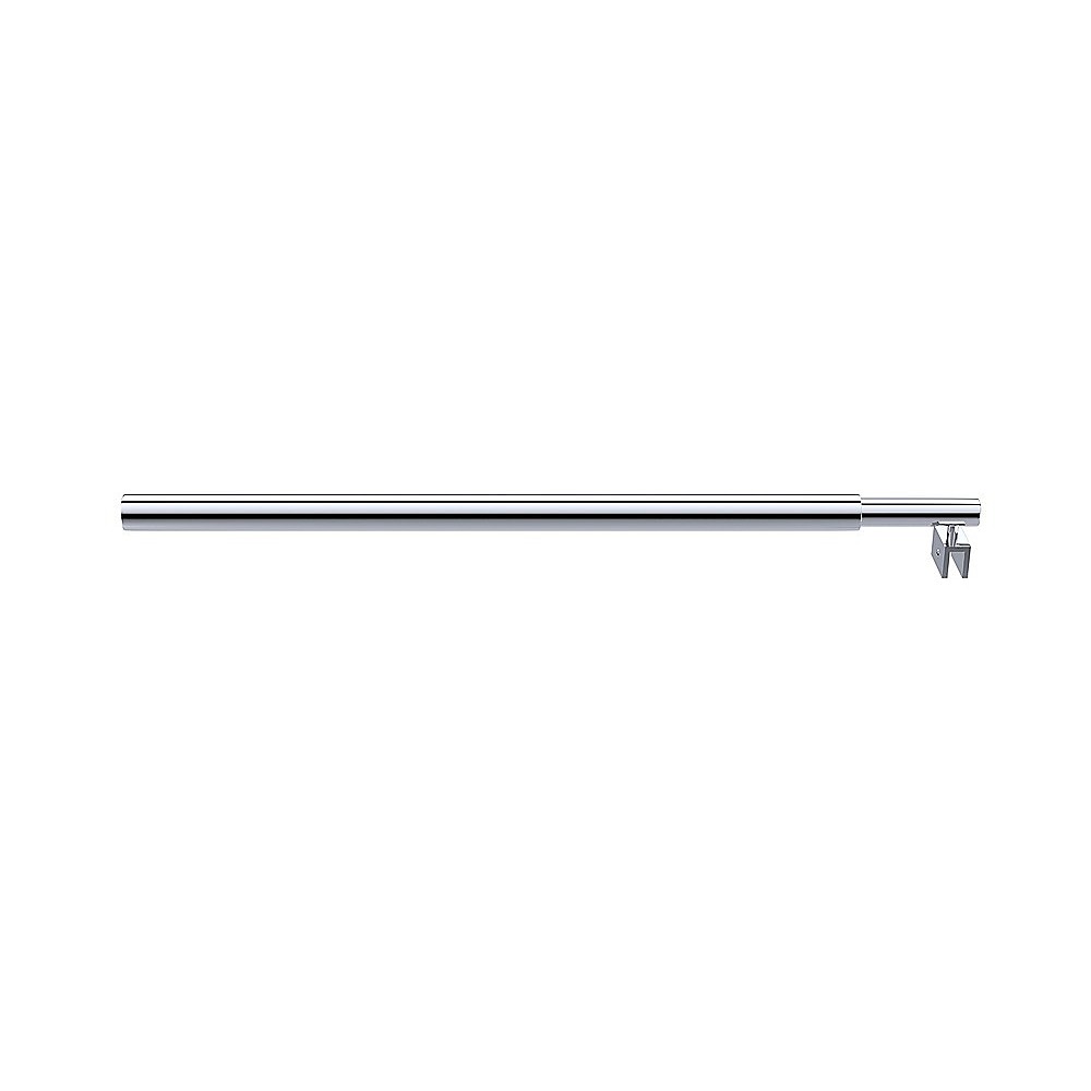 70cm Reeded Single Shower Glass Screen with Chrome U-brackets & Round Pole