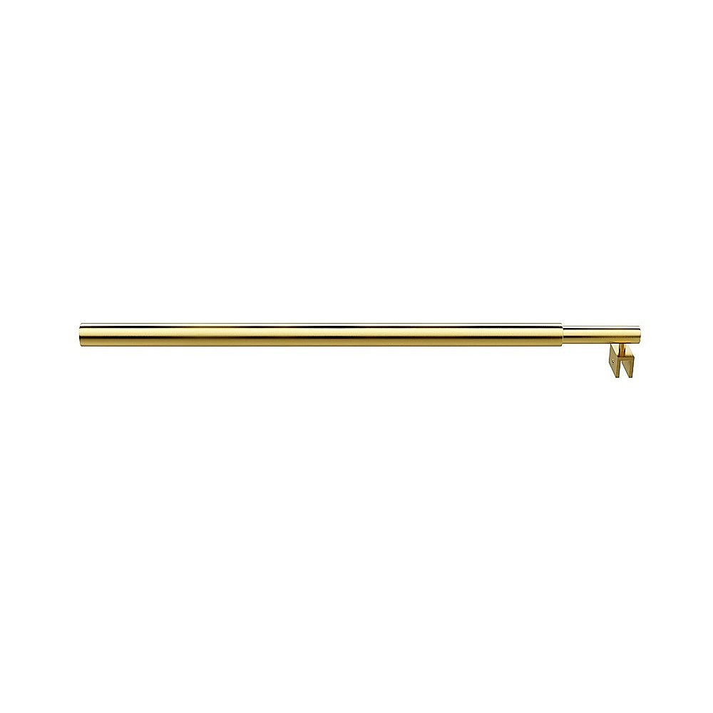 80cm Reeded Single Shower Glass Screen with Gold U-brackets & Round Pole