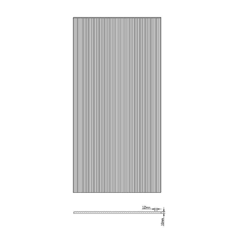 90cm Reeded Single Shower Glass Screen with Black F-brackets & Square Pole