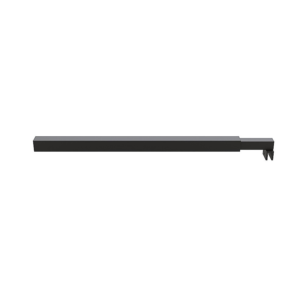 90cm Reeded Single Shower Glass Screen with Black F-brackets & Square Pole