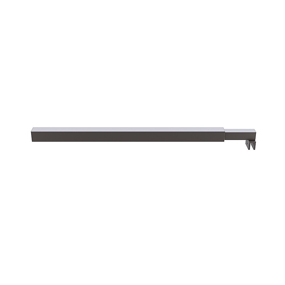 80cm Reeded Single Shower Glass Screen with Gunmetal Wall Channel & Square Pole