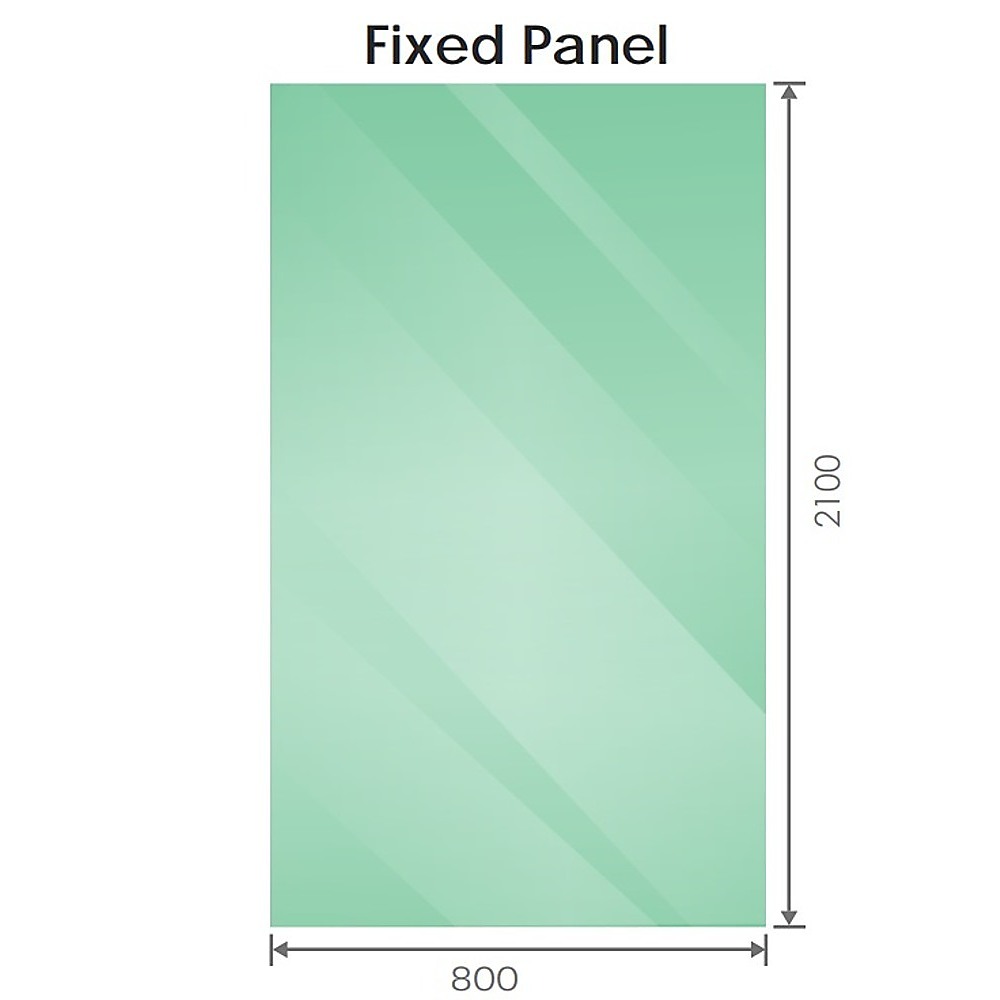 80x210cm Glass Shower Screen with Chrome Wall U-Brackets