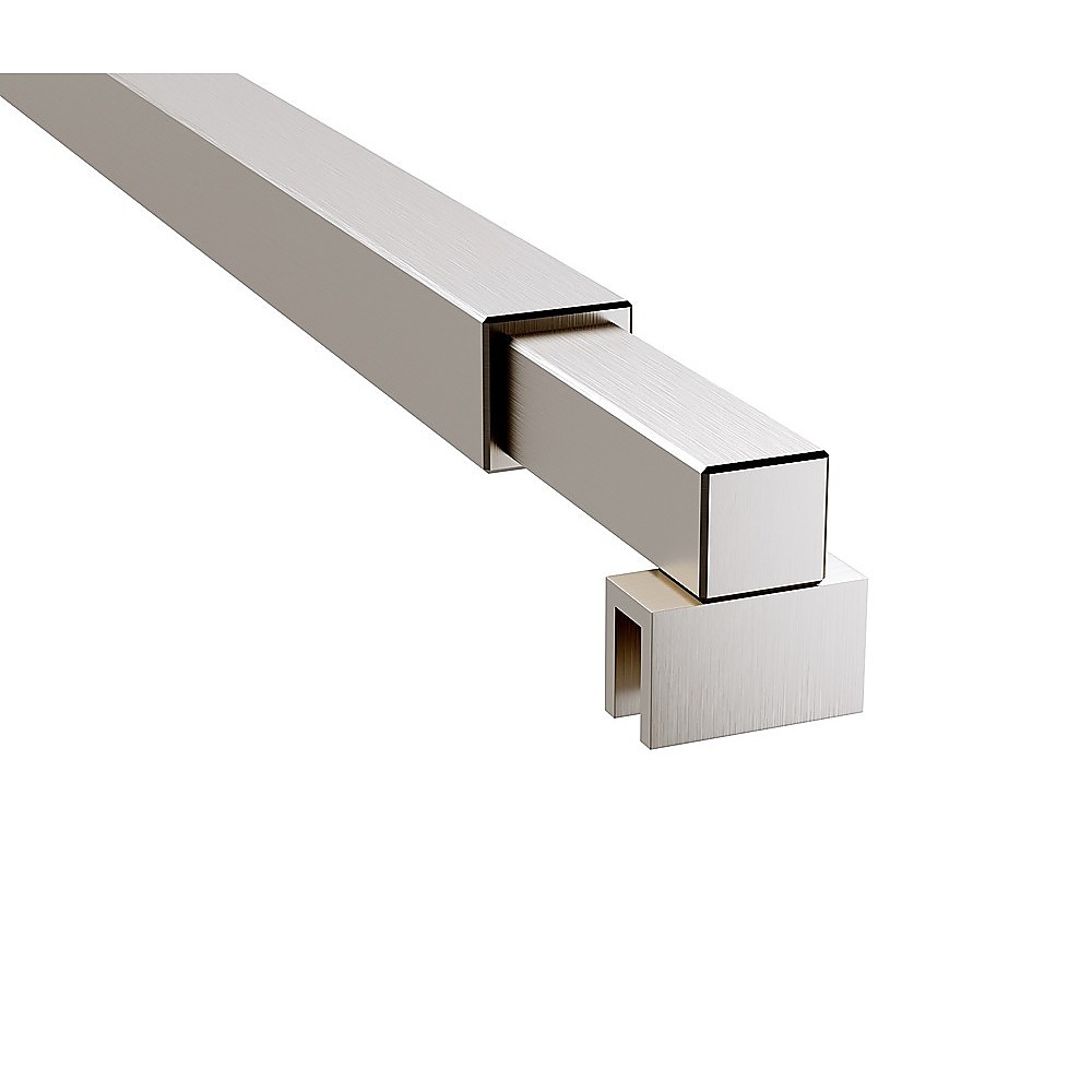100x210cm Glass Shower Screen with Nickel U-brackets & Square Pole
