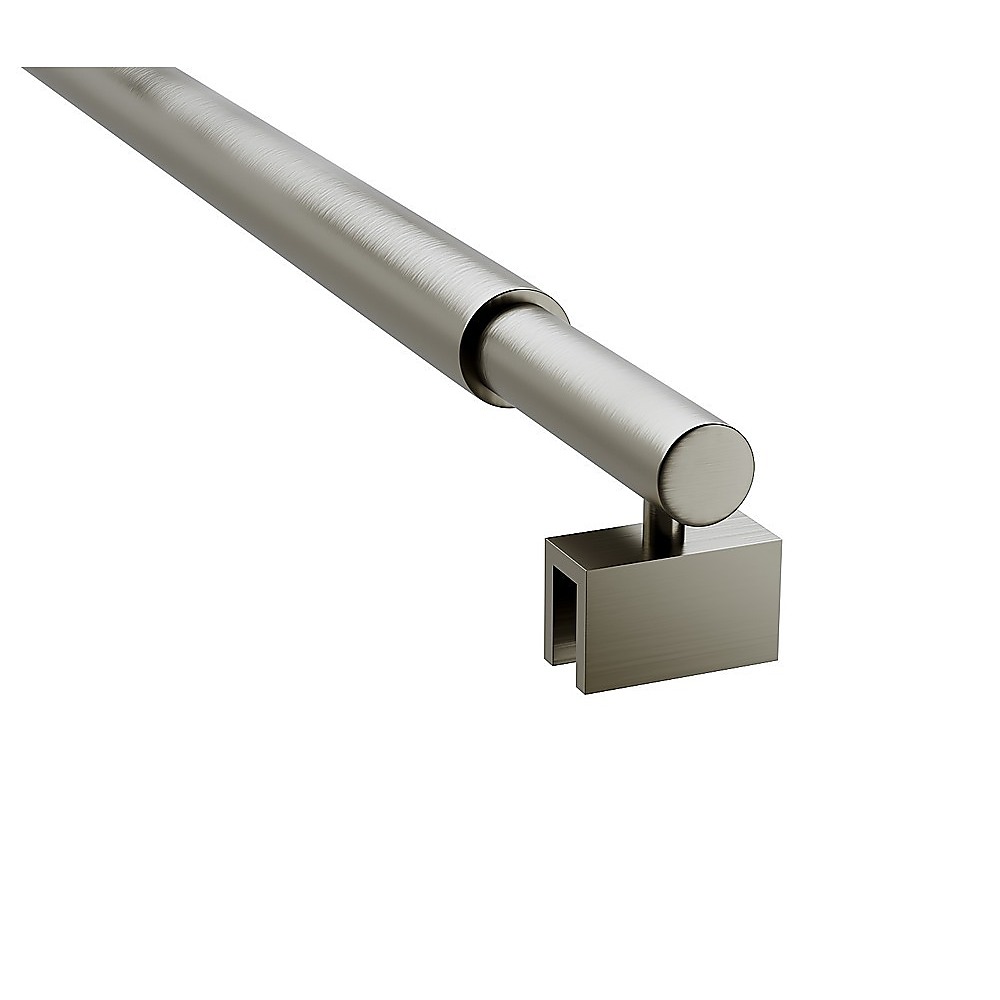 110x200cm Single Shower Glass Screen with Gunmetal U-brackets & Round Pole