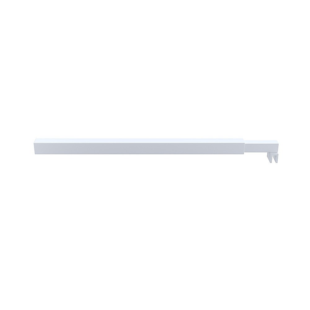 110x200cm Single Shower Glass Screen with White F-brackets & Square Pole