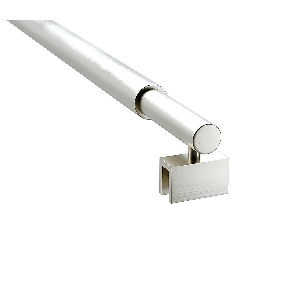 110x200cm Single Shower Glass Screen with Nickel F-brackets & Round Pole