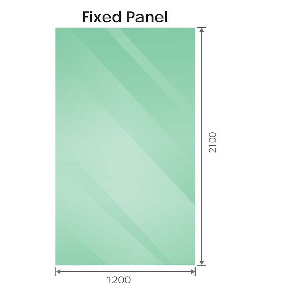 120x210cm Glass Shower Screen with Gold Wall F-Brackets