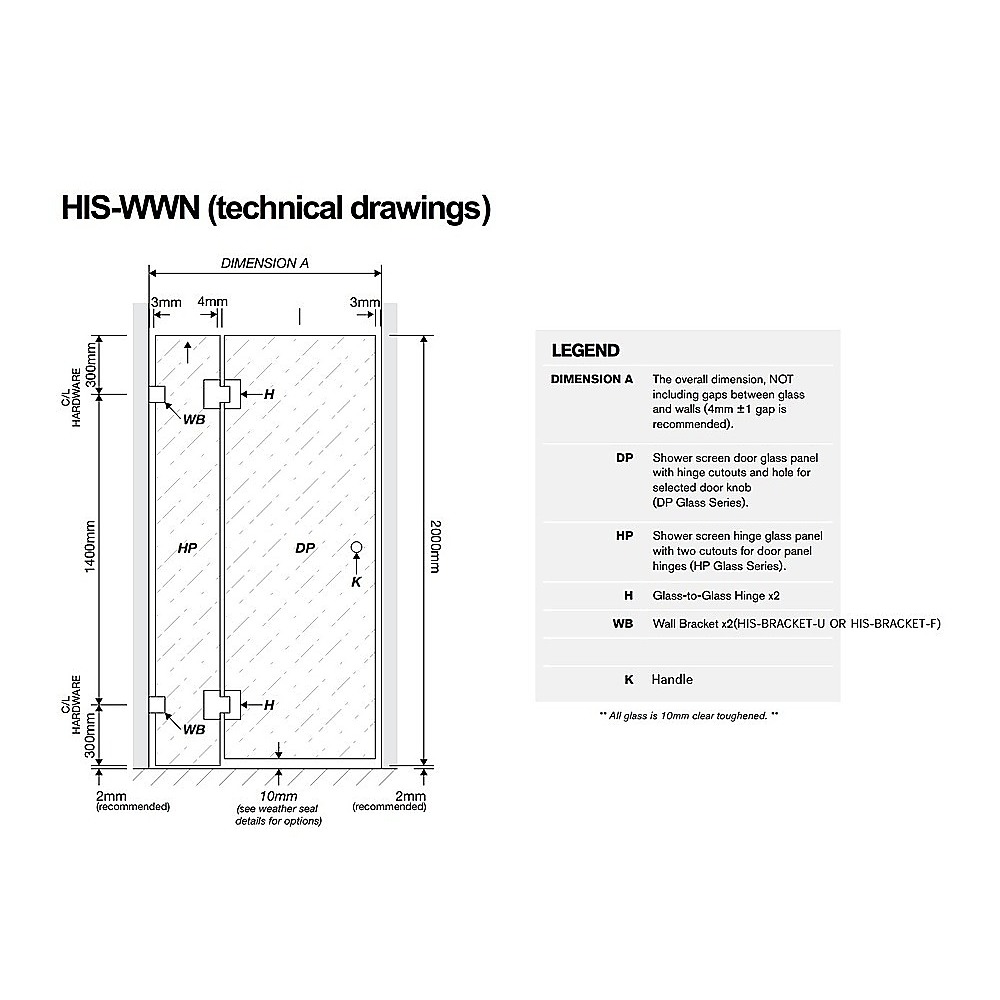 110x70cm Corner Frameless Shower Screen – Chrome Wall & Floor Channel with SS Hinges for Modern Bathroom Style