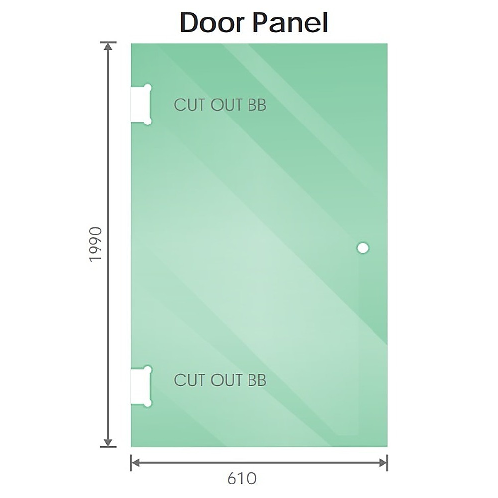 90x70cm Corner Frameless Shower Screen with Nickel Brackets and Brass Hinges - Wall & Floor U-Brackets
