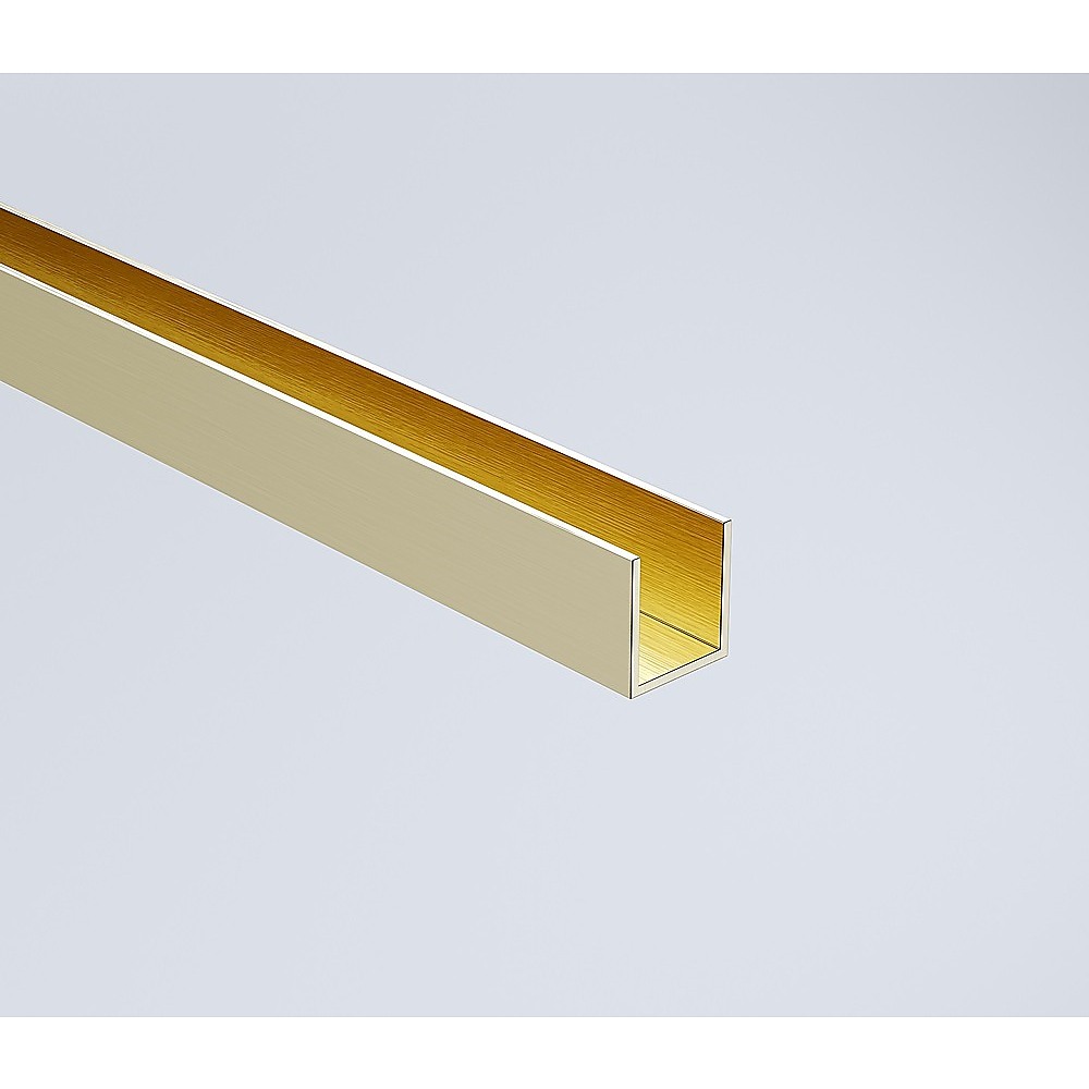 100x100cm Corner Frameless Shower Screen with Gold Channel and Brass Hinges, Round Handle