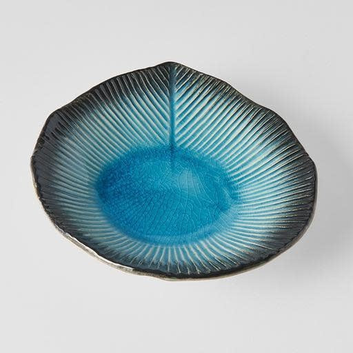 Plate Leaf Shape 16cm Sky Blue Glaze Plate Leaf Shape 16cm Sky Blue Glaze
