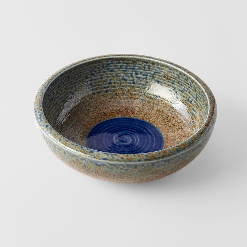 Bowl Thick Edge 24cm Earth & Sky Glaze w/ Blue pool Bowl Thick Edge 24cm Earth & Sky Glaze w/ Blue pool