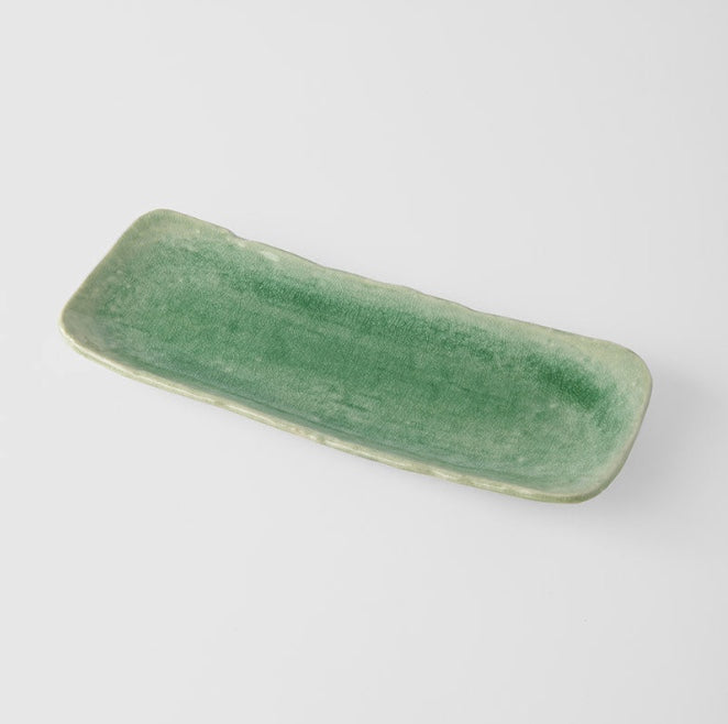 Plate Sashimi 31cm Amane Emerald Glaze Plate Sashimi 31cm Amane Emerald Glaze