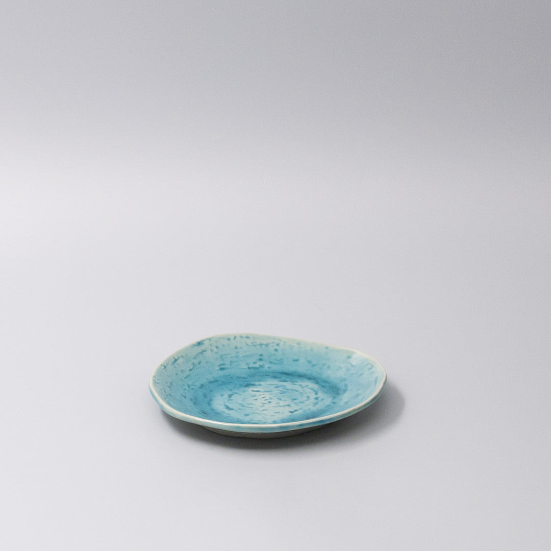 Plate Oval 15cm Crackle Turquoise Glaze Plate Oval 15cm Crackle Turquoise Glaze