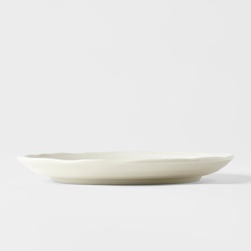 Side Plate 21.5cm White Spiral Glaze