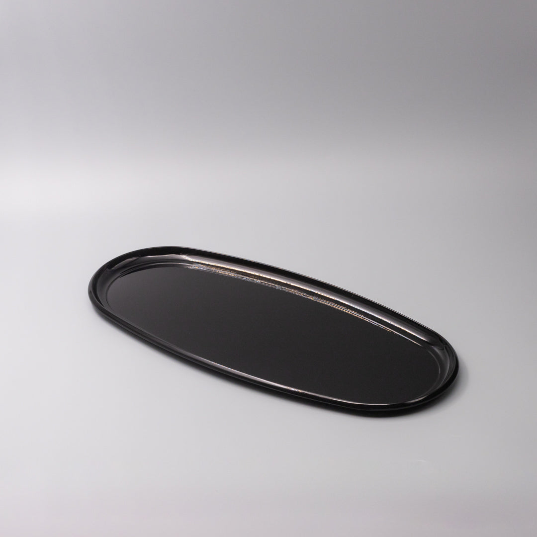 Platter Oval 42.5cm Black Lacquerware Glaze Platter Oval 42.5cm Black Lacquerware Glaze