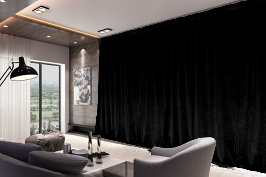 Large Thick Velvet Blockout Curtains 300x 270cm PINCH PLEAT 1 panel+Hooks Black