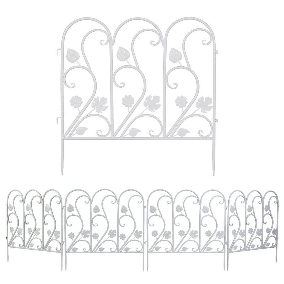 5PCS Decorative Garden Fence Folding Patio Fences Rustproof 59.5x62cm Landscape
