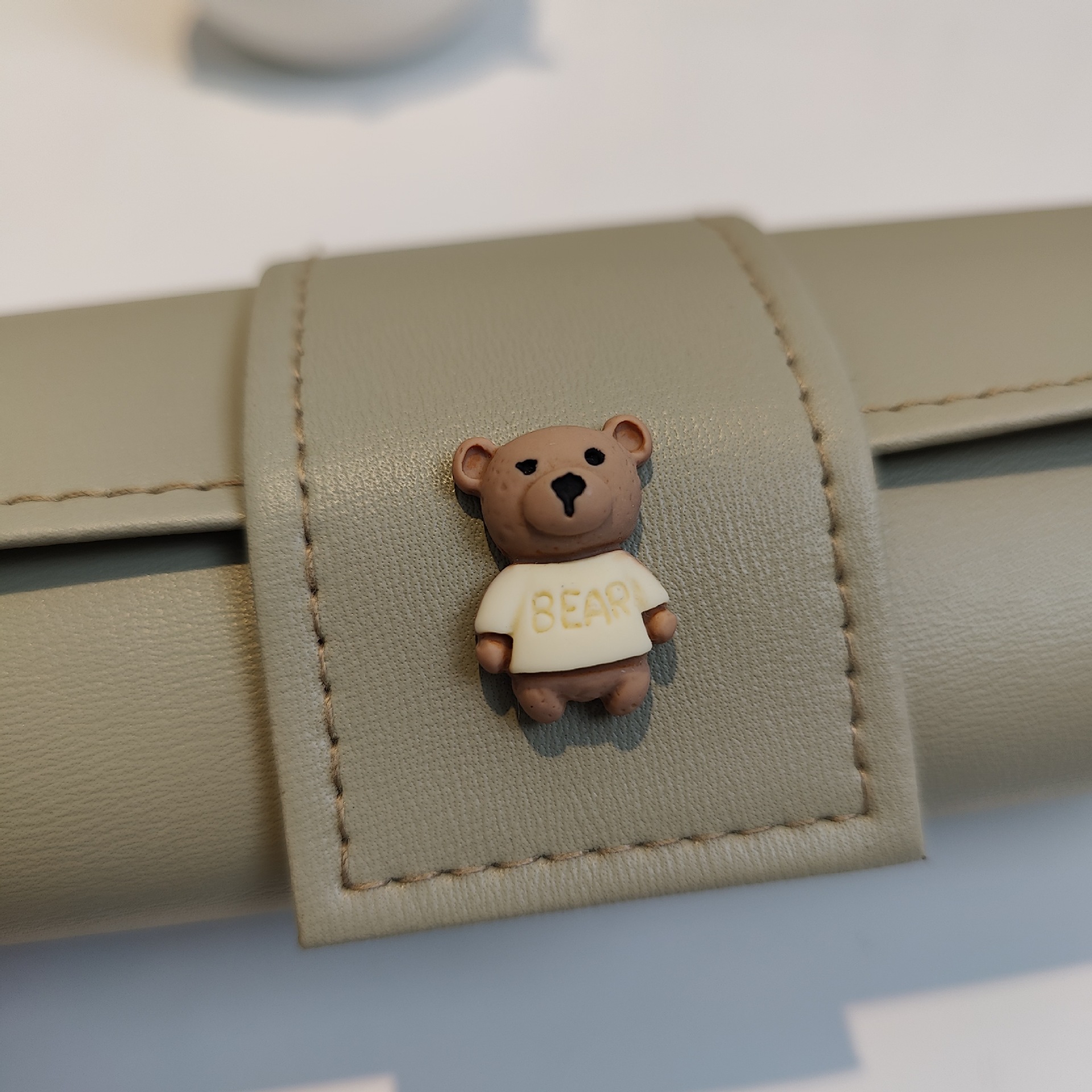 3 PCS Cute Bear PU Leather Glasses Case Large Capacity - Portable Protective Sunglasses Holder for Big Frames - Green Eyewear Storage Box