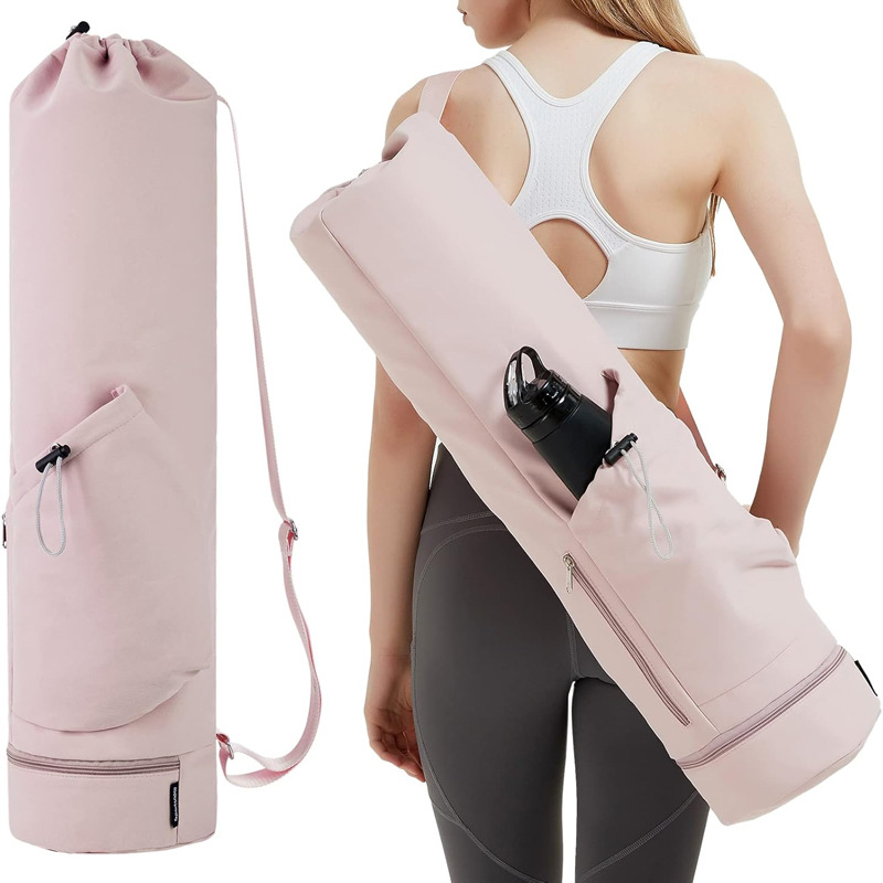Pink Professional Yoga Mat Carrying Bag - 31 Inch Large Capacity Fitness Storage Pouch with Adjustable Shoulder Strap and Accessory Pocket - Fits Mats up to 10mm Thickness Pink Professional Yoga Mat Carrying Bag - 31 Inch Large Capacity Fitness Storage Pouch with Adjustable Shoulder Strap and Accessory Pocket - Fits Mats up to 10mm Thickness