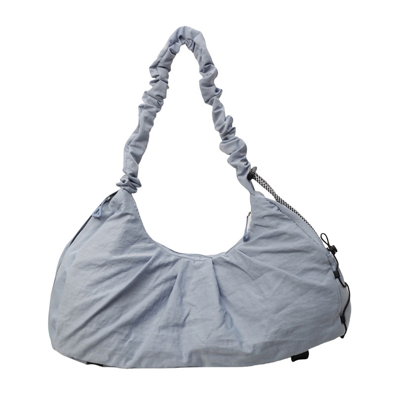 Blue Large Capacity Ruched Travel Duffel Bag - Stylish Yoga Mat Storage Shoulder Bag - Lightweight Gym Fitness Tote with Drawstring Detail for Weekend Getaways and Sports Blue Large Capacity Ruched Travel Duffel Bag - Stylish Yoga Mat Storage Shoulder Bag - Lightweight Gym Fitness Tote with Drawstring Detail for Weekend Getaways and Sports