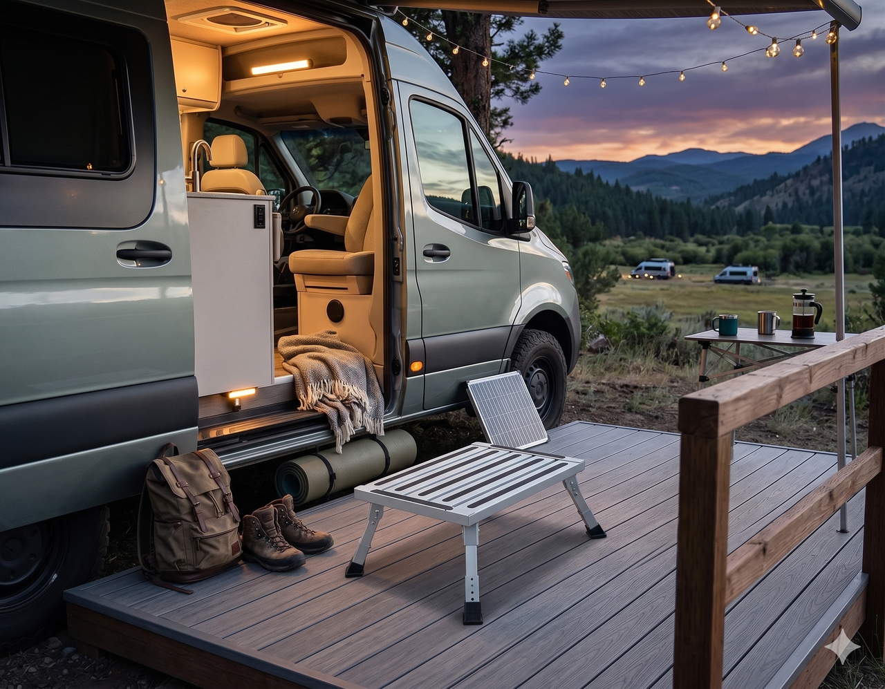Heavy Duty Aluminum Folding Step Stool - Portable RV Platform and Work Bench with Non-Slip Surface - Collapsible Multi-Purpose Step for Camping