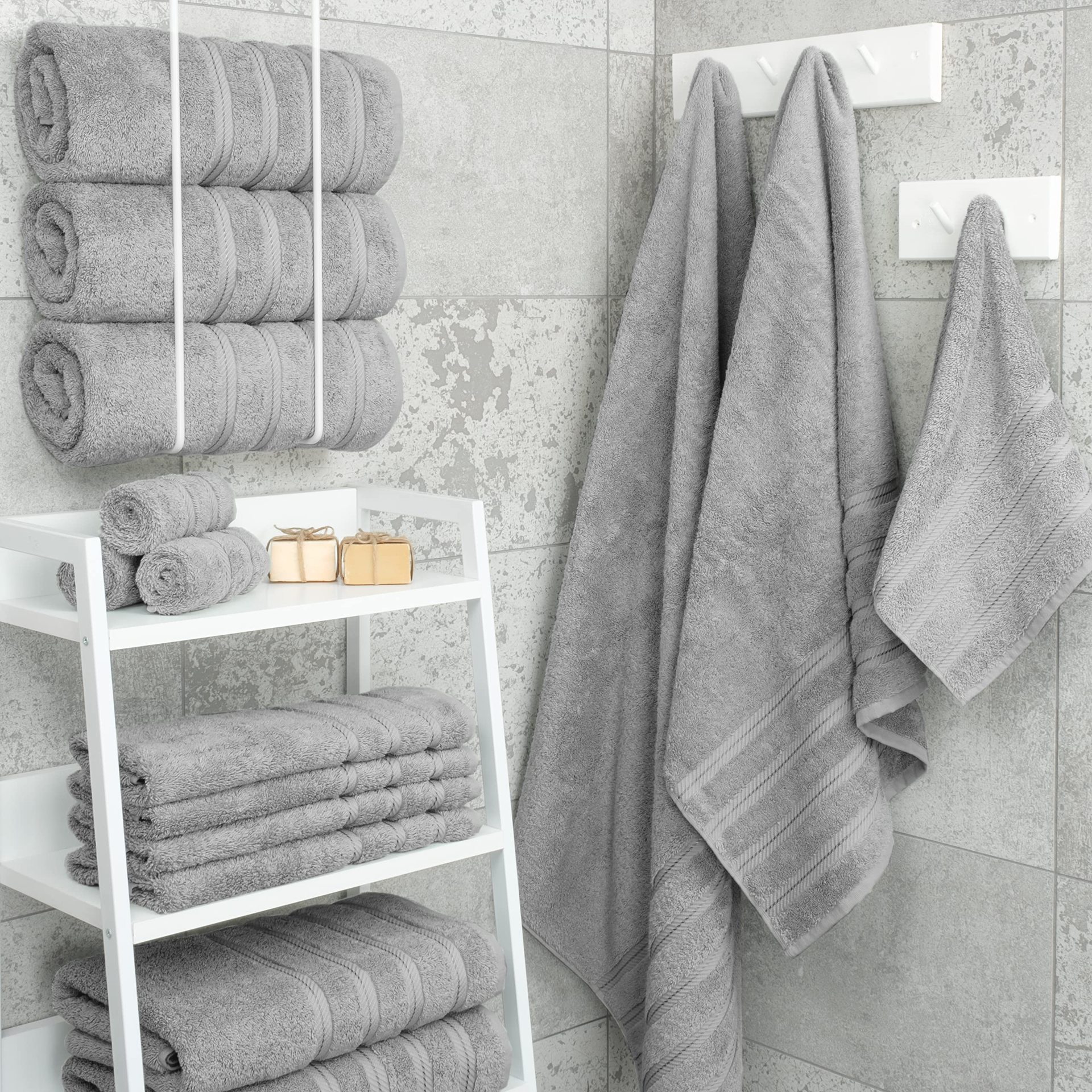 Yellow Luxury 6-Piece Combed Cotton Towel Bale Set - Ultra Soft & Absorbent Bath, Hand, Face Towels