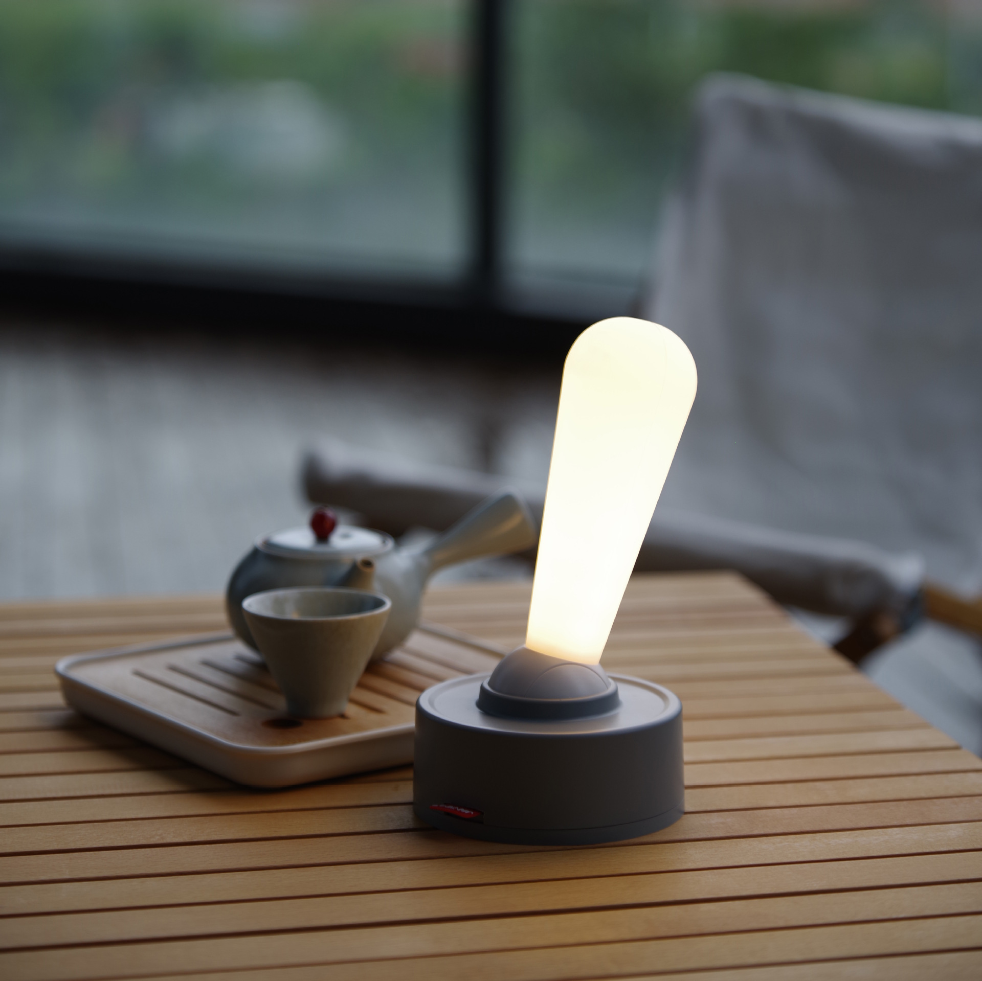 Grey Vintage Toggle Rechargeable Night Light - Minimalist Bedside Ambiance