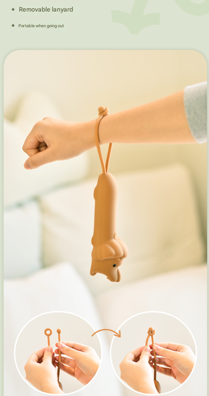 Brown Adorable Dog Silicone LED Flashlight for Kids - USB Rechargeable