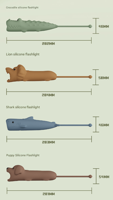 Brown Adorable Dog Silicone LED Flashlight for Kids - USB Rechargeable