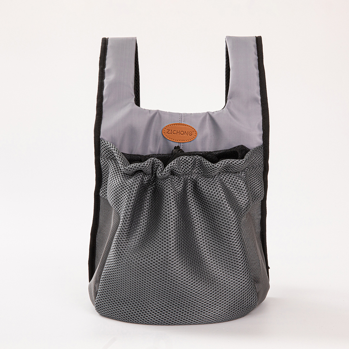 L Grey Hands-Free Pet Carrier Backpack for Small Dogs & Cats - Breathable Chest Pack for Outdoor Travel & Hiking